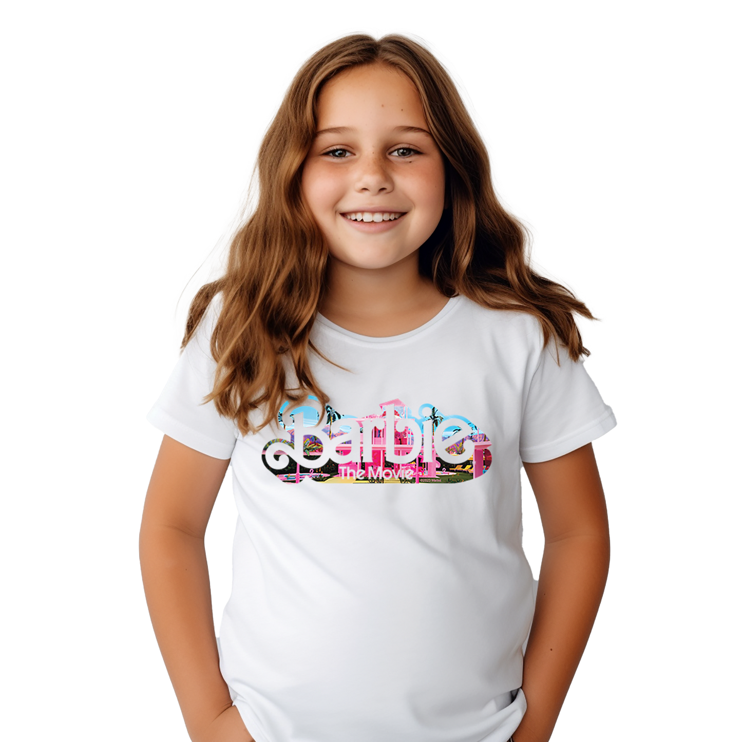 Barbie Penthouse Logo Girls White Tee