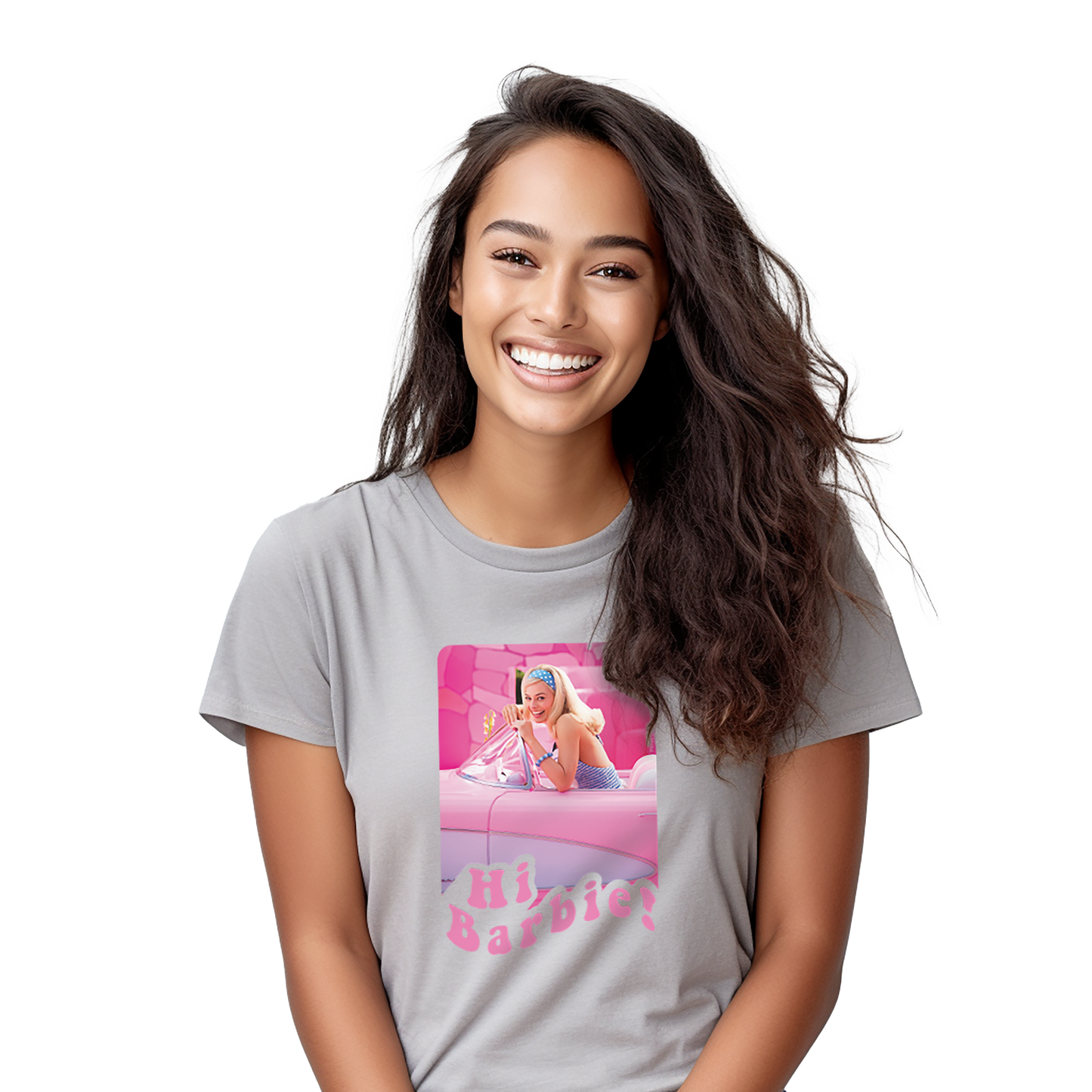 Barbie Hi Barbie Retro Womens Grey Tee