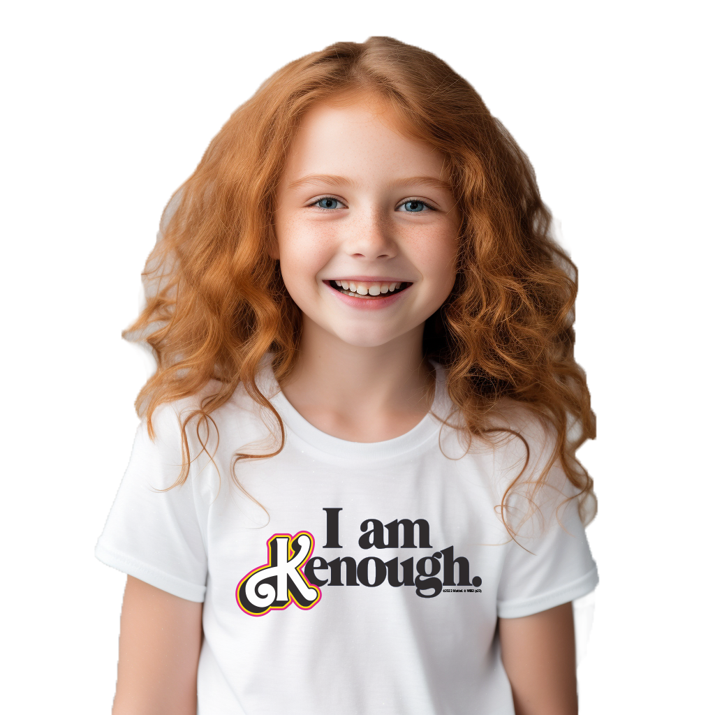 I am Kenough Girls White Tee ©2023 Mattel. ©WBEI (s23)