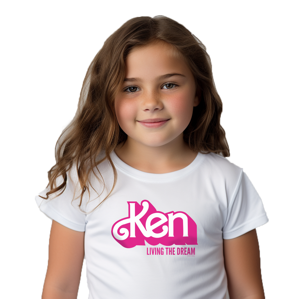 Ken: Living the Dream Girls White Tee ©2023 Mattel.
