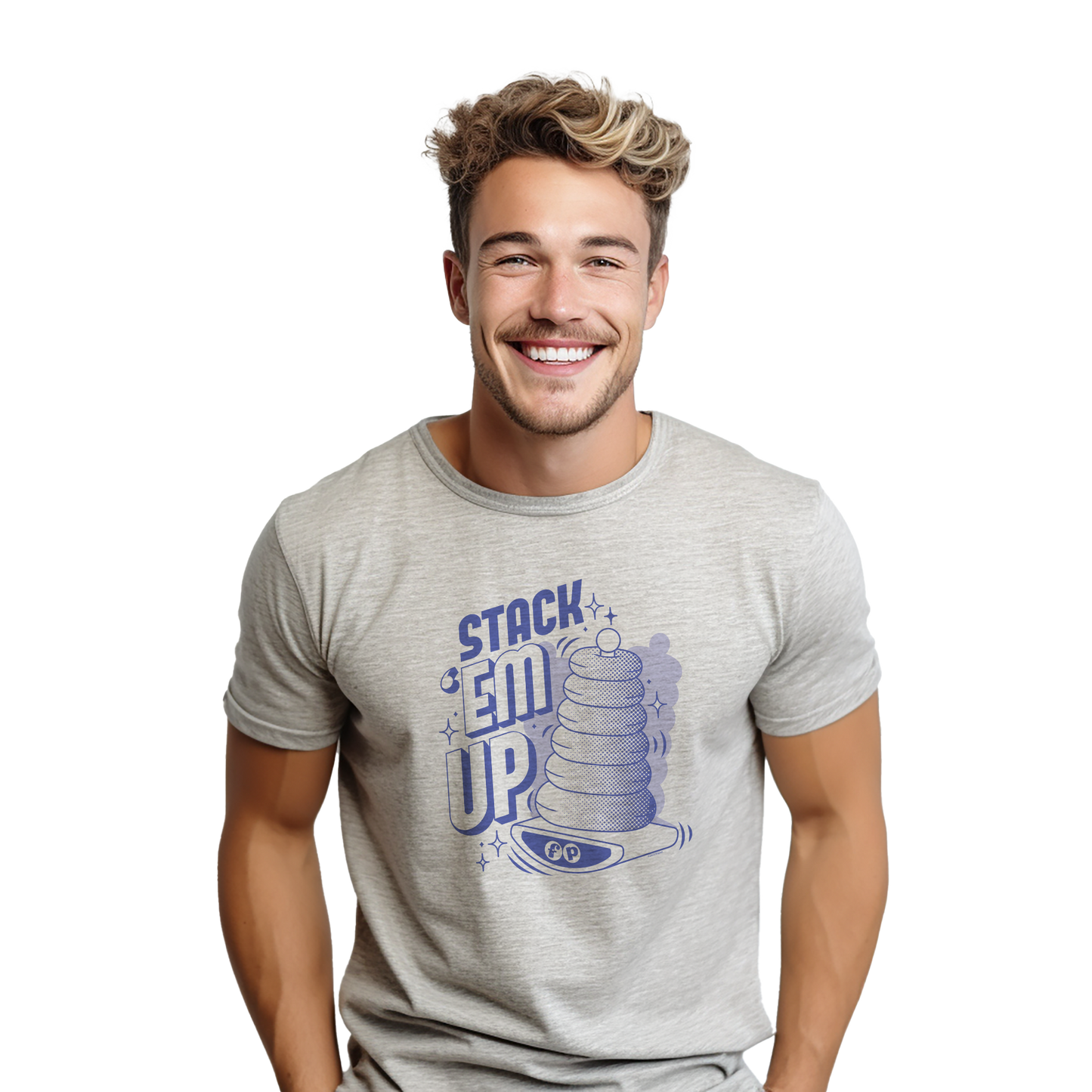 Fisher-Price Stack em Up Mens Grey Tee