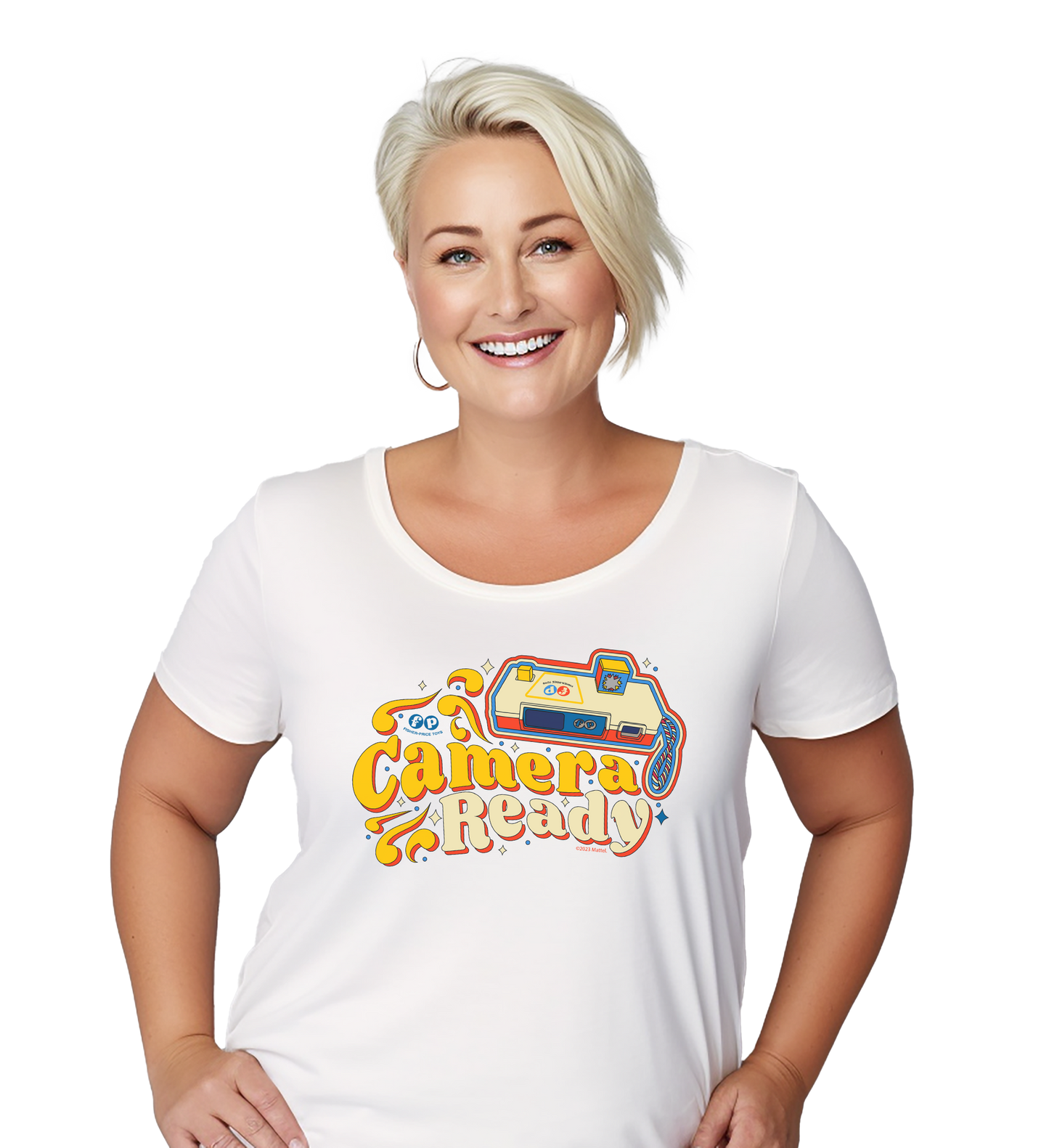 Fisher-Price Camera Ready Womens White Tee