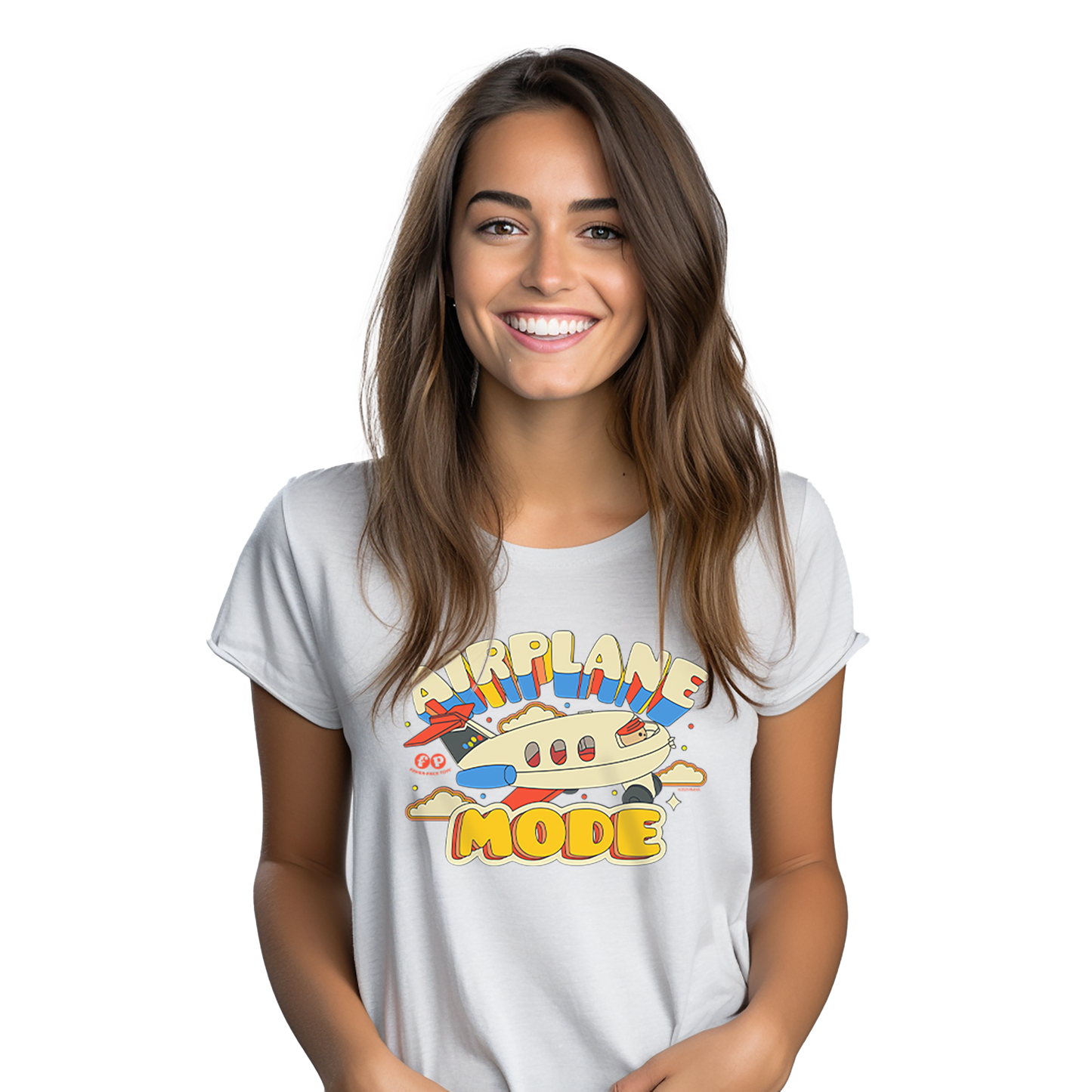 Fisher-Price Airplane Mode Womens Grey Tee