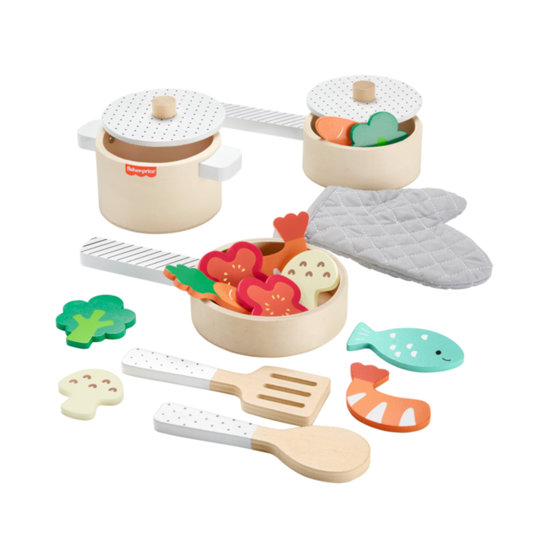 Fisher-Price Wooden Pots and Pans Set
