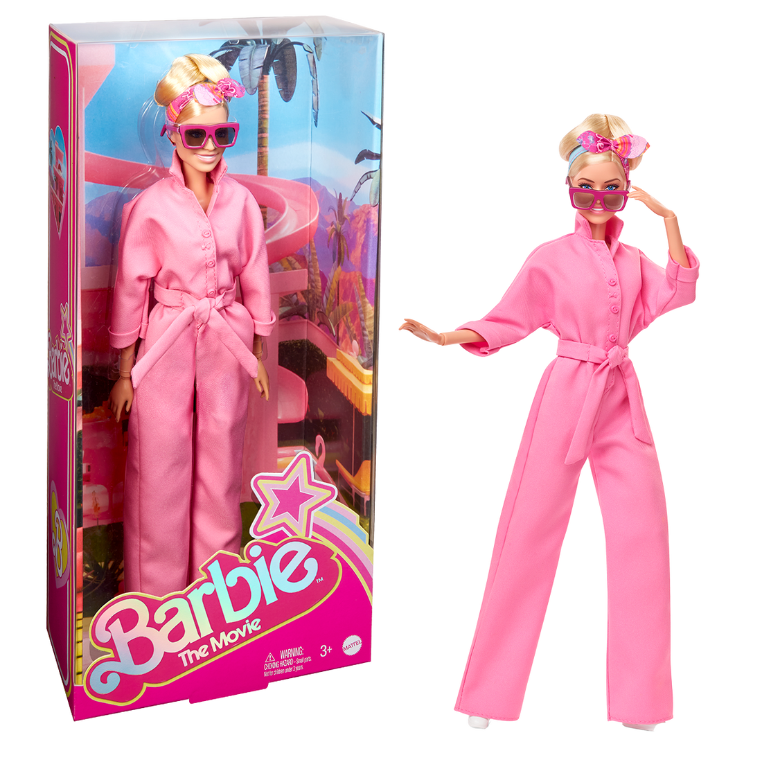 Barbie Movie Margot Robbie Doll In Pink Power Jumpsuit