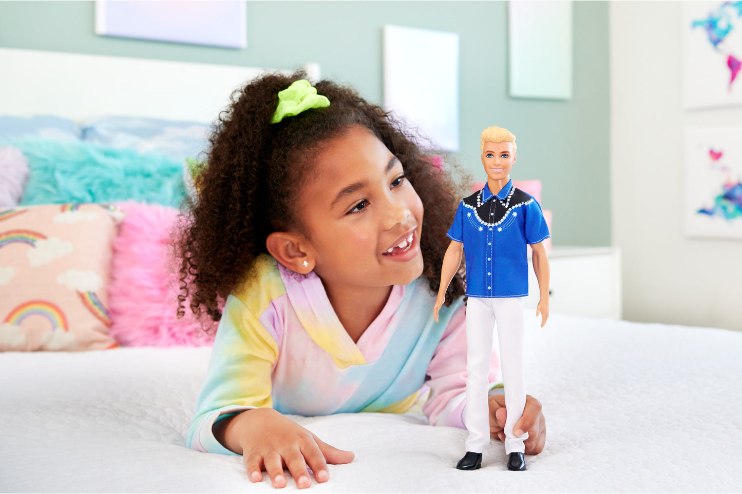 Barbie Fashionistas Ken Doll #226, Blonde Fashion Doll with Western Look, 65th Anniversary