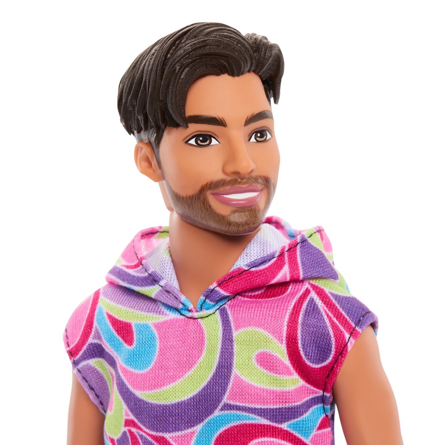 Barbie Fashionistas Ken Doll #227, Brunette Fashion Doll with Totally Hair-Inspired Look, 65th Anniversary