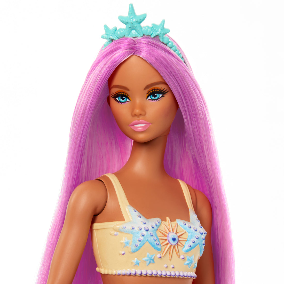 Barbie Mermaid Doll with Pink Hair, Soft Orange Tail and Headband Accessory