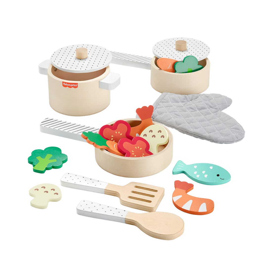 Fisher-Price Wooden Pots and Pans Set