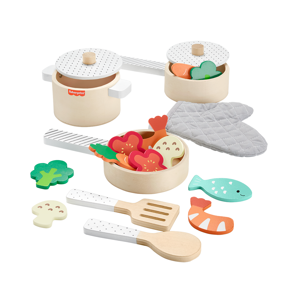 Fisher-Price Wooden Pots and Pans Set
