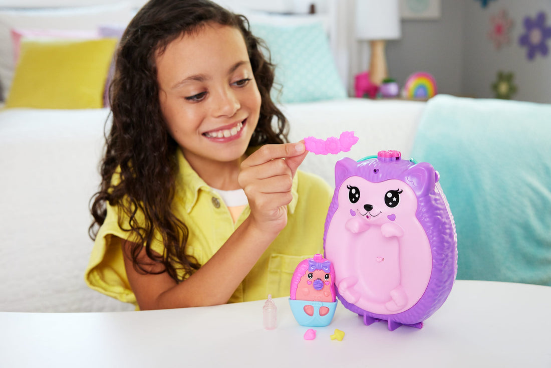 Polly Pocket Hedgehog Mom & Baby Purse Playset