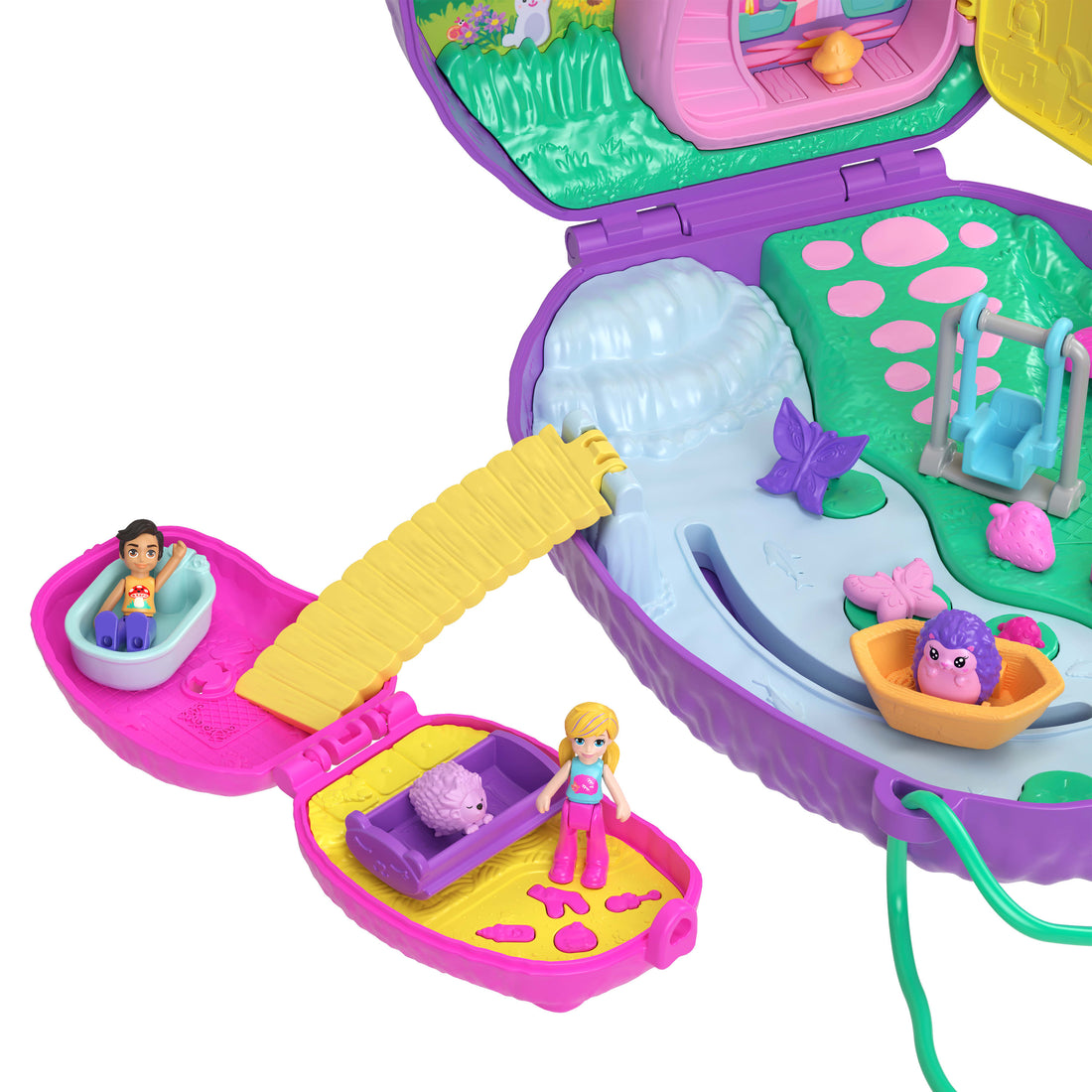 Polly Pocket Hedgehog Mom & Baby Purse Playset