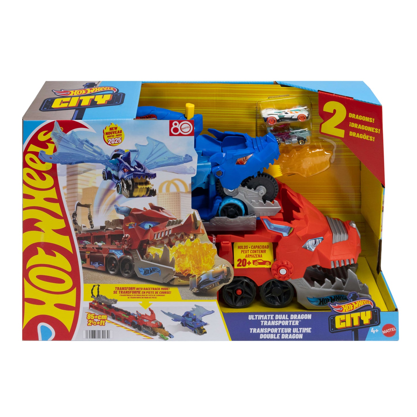 Bundle: Hot Wheels Ultimate Dual Dragon Transporter + 5 Fast & Furious Cars