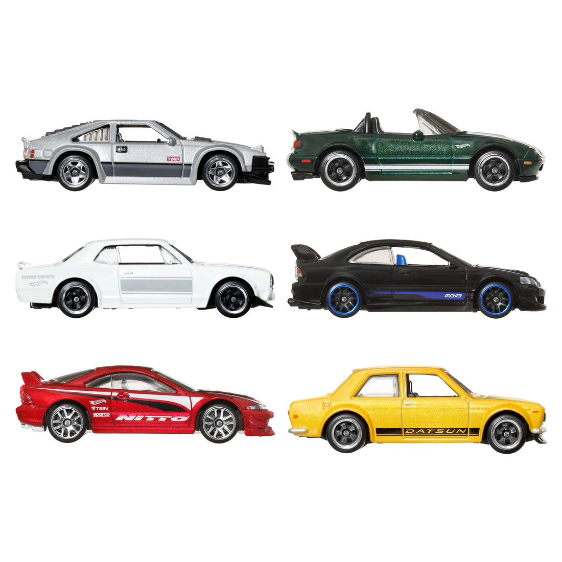 Hot Wheels 1:64 Scale Die-Cast Toy Cars, Set of 6 Japanese Vehicles (Styles May Vary)