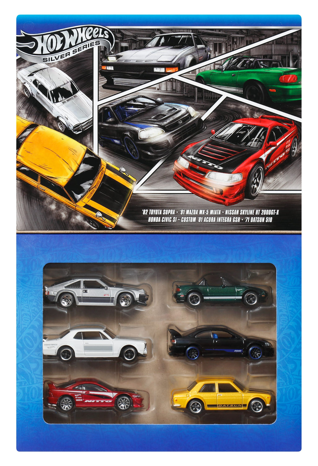 Hot Wheels 1:64 Scale Die-Cast Toy Cars, Set of 6 Japanese Vehicles (Styles May Vary)