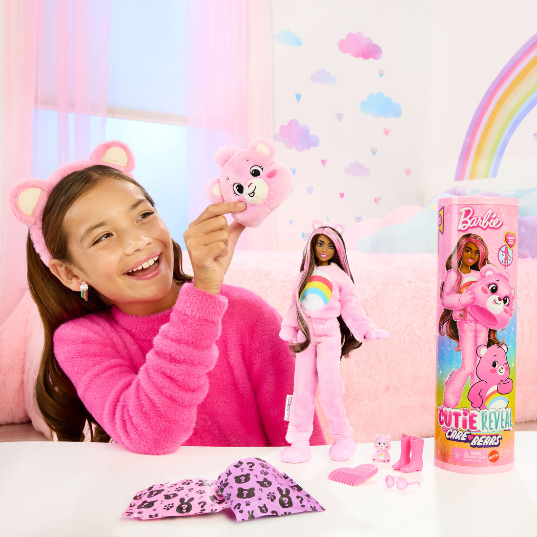 Barbie Cutie Reveal Care Bears Series Doll & Accessories - Pink