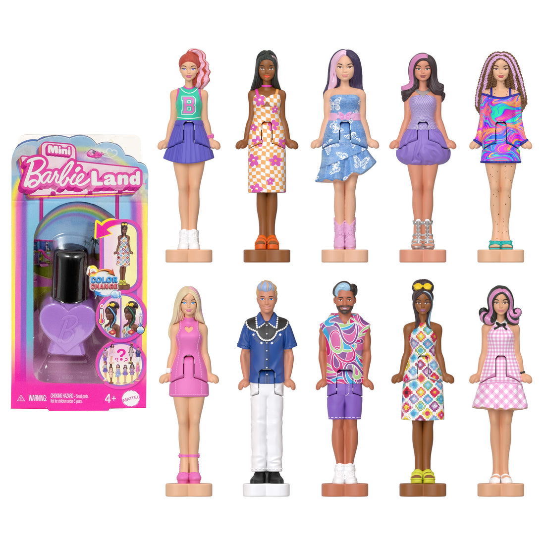Barbie Mini BarbieLand Fashionistas Dolls, 1.5-inch Dolls in “Nail Polish” Container, Surprise Reveal (Styles May Vary)