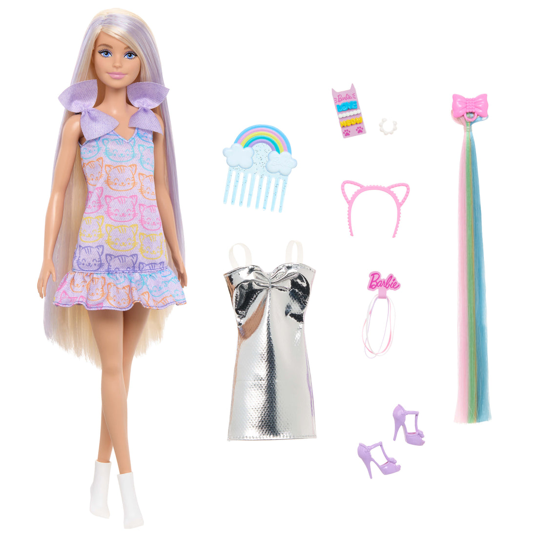 Barbie Fun & Fancy Doll & Accessories, Blonde Fashion Doll with Extra-Long Hair & 2 Looks