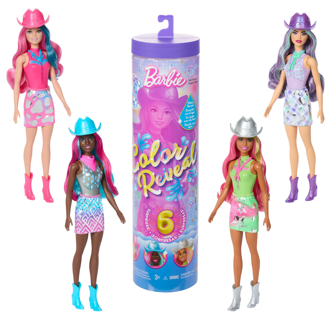 Barbie Colour Reveal Disco Star Series Fashion Doll & Accessories with 6 Surprises (Styles May Vary)