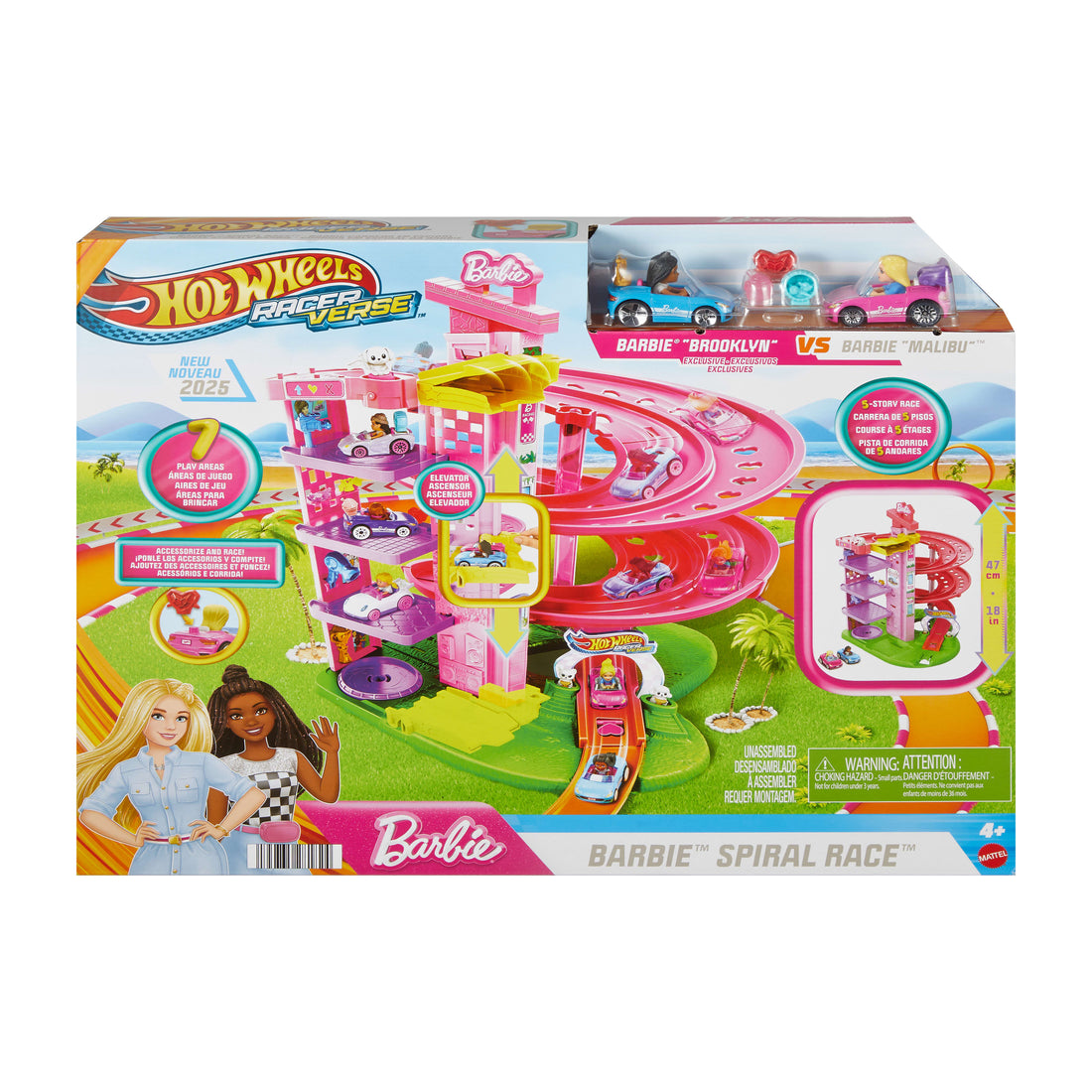 Hot Wheels RacerVerse Barbie Spiral Race Track Set