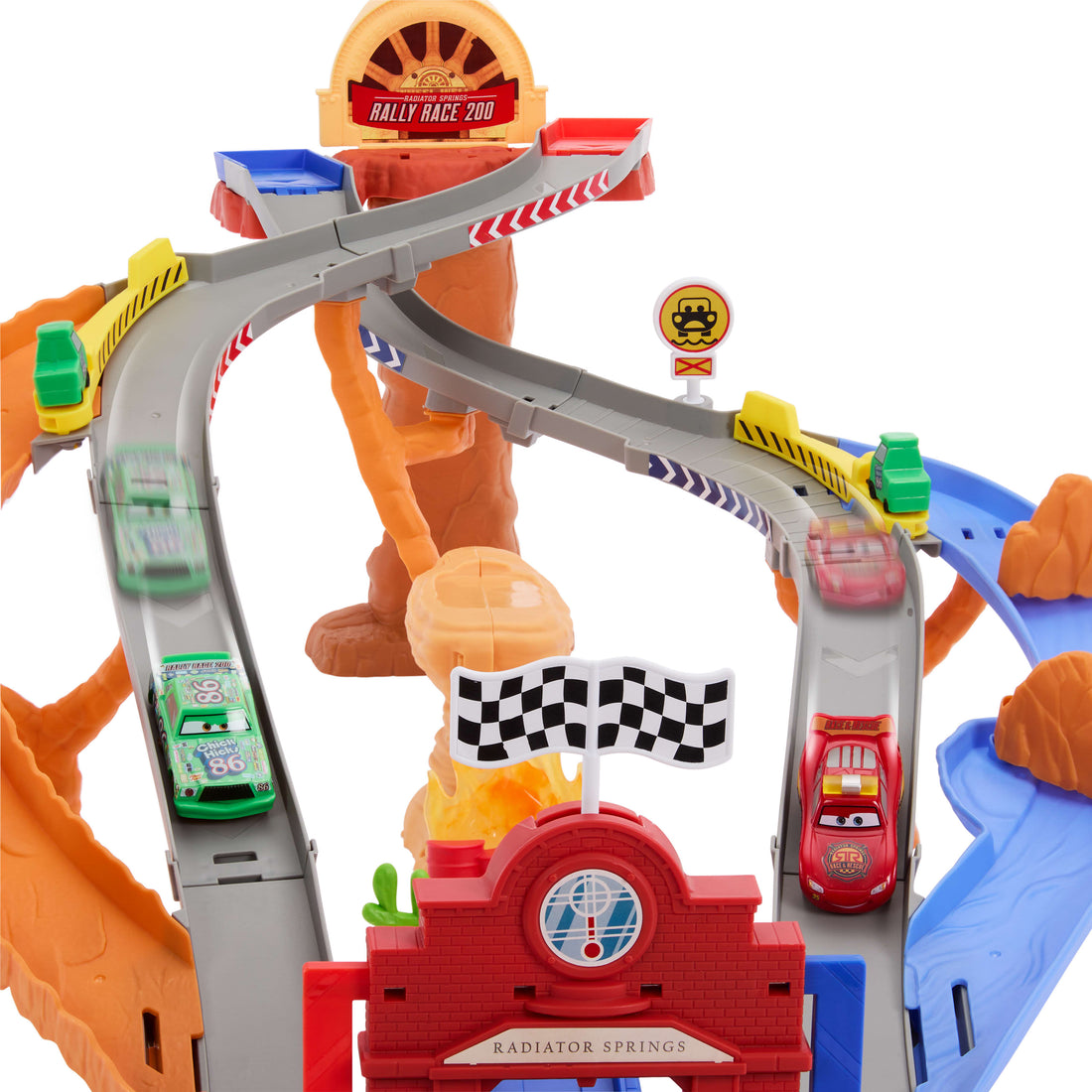 Bundle: Disney Pixar Cars Race & Rescue Playset with 2 Diecast Vehicles