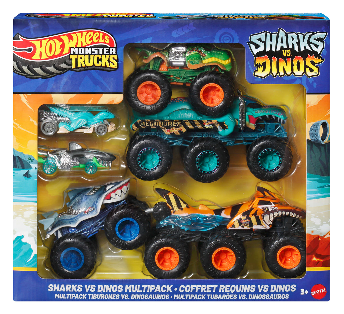 Hot Wheels Monster Trucks Sharks vs Dinos Multipack