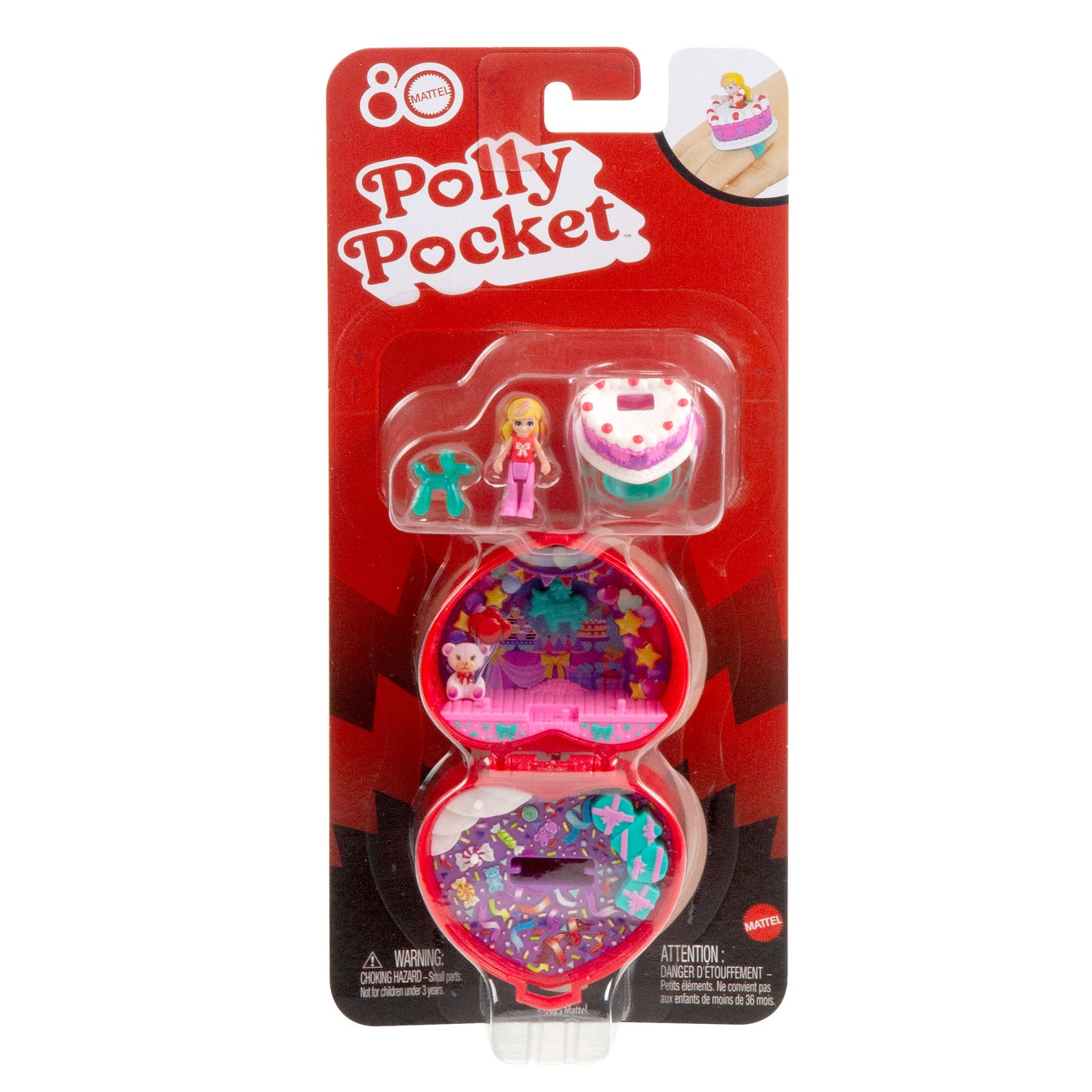 Polly Pocket Mattel 80th Anniversary Ring Box Compact