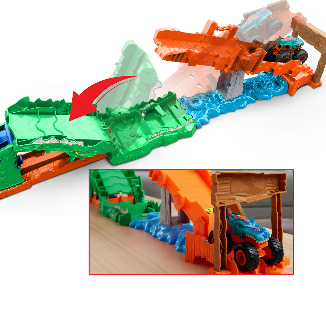 Hot Wheels Monster Trucks Crocodile Crash Challenge Playset