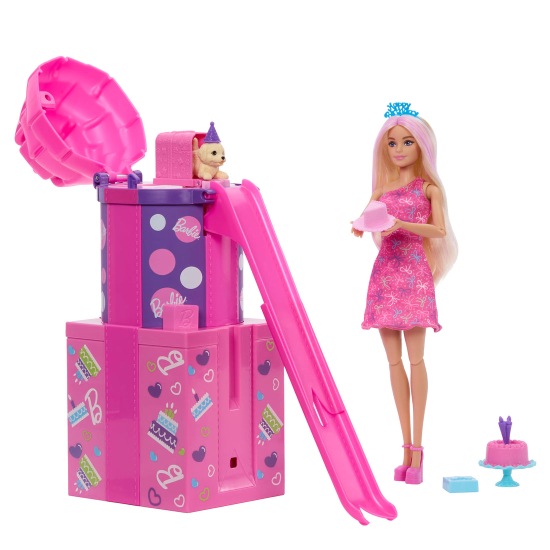 Barbie Rise & Surprise Pet Birthday Series Doll & Accessories with Slide & Surprises