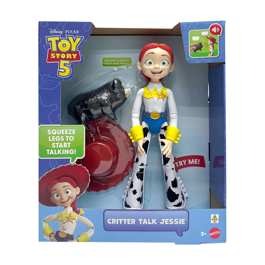Disney and Pixar Toy Story 5 Critter Talk Jessie Action Figure & JD Pig