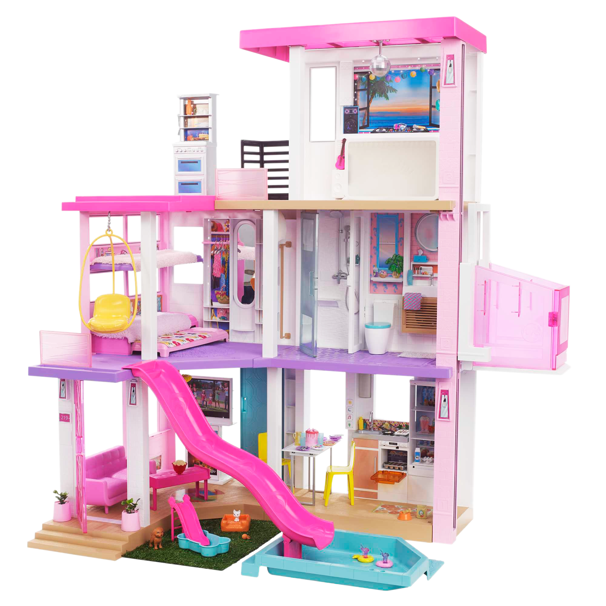 Plastic barbie clearance doll house