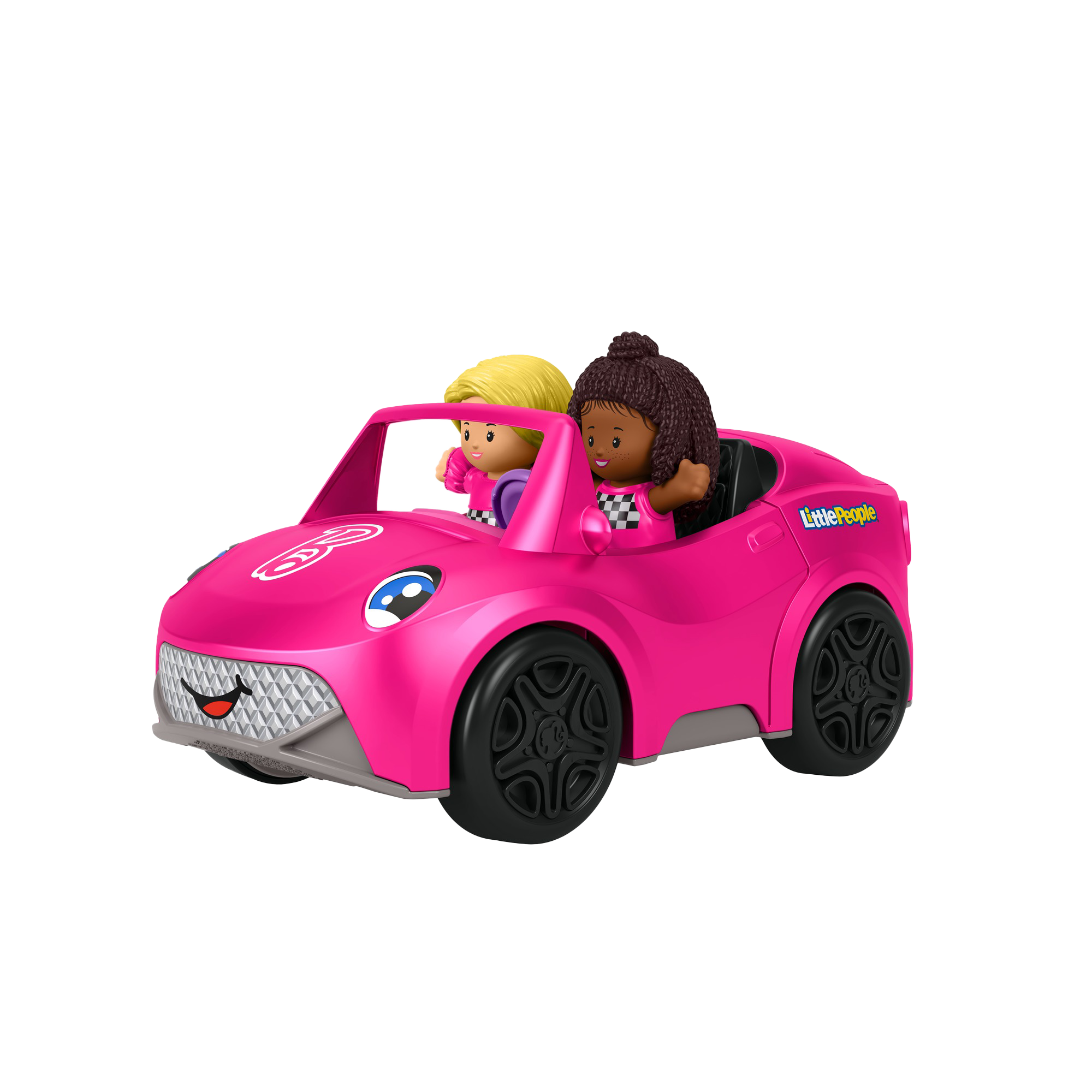 Barbie with top a car