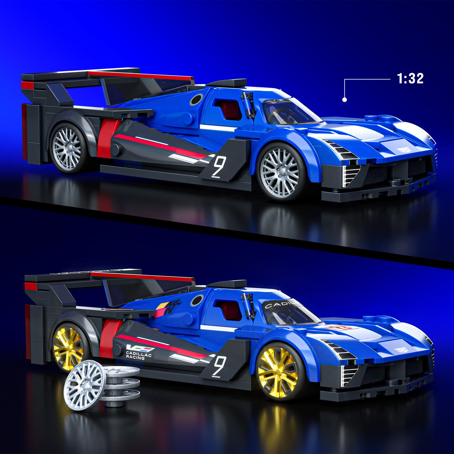 Bundle: Brick Shop Hot Wheels Maserati MC20 & Cadillac GTP Hypercar Building Sets