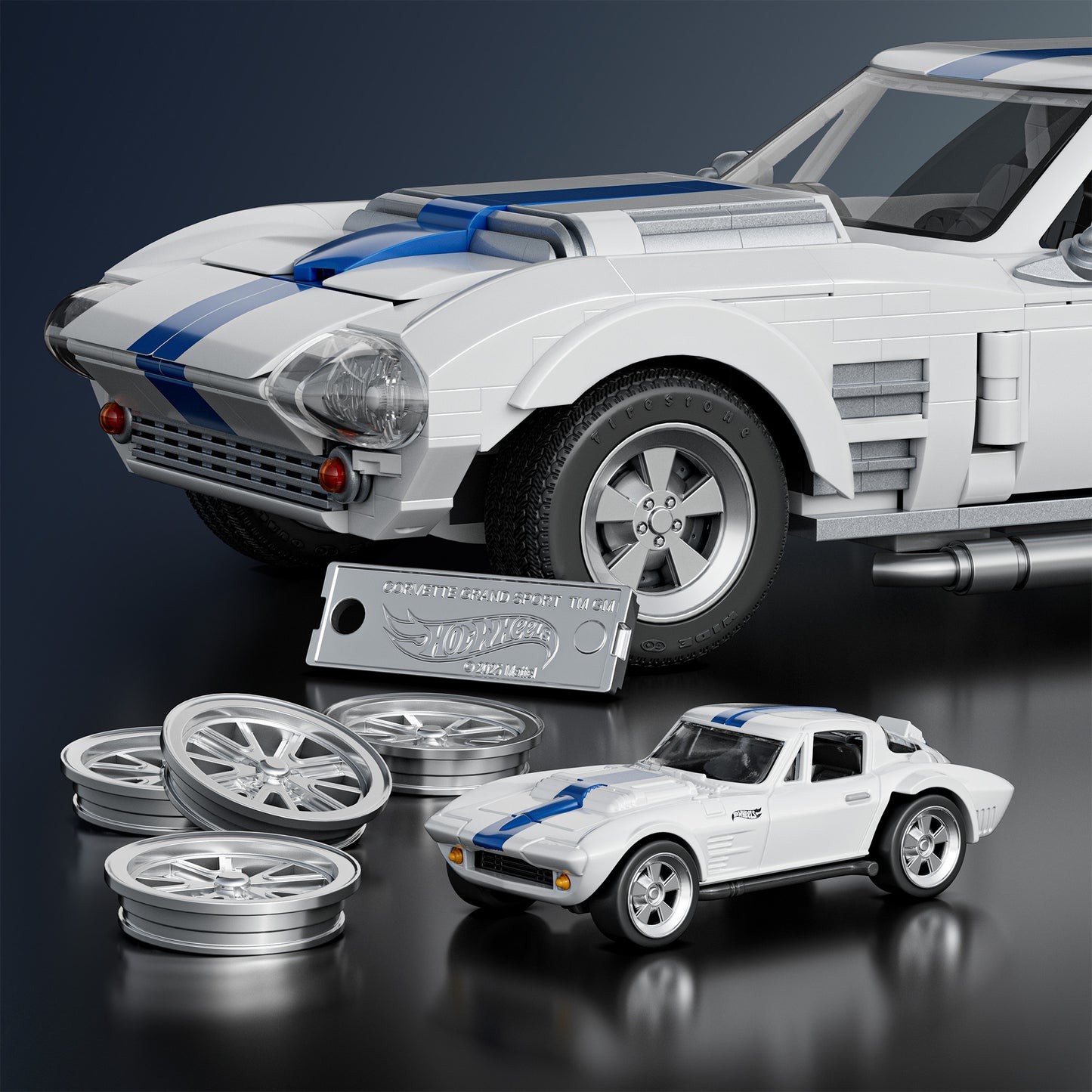 Mattel Brick Shop Hot Wheels Corvette Grand Sport Building Set