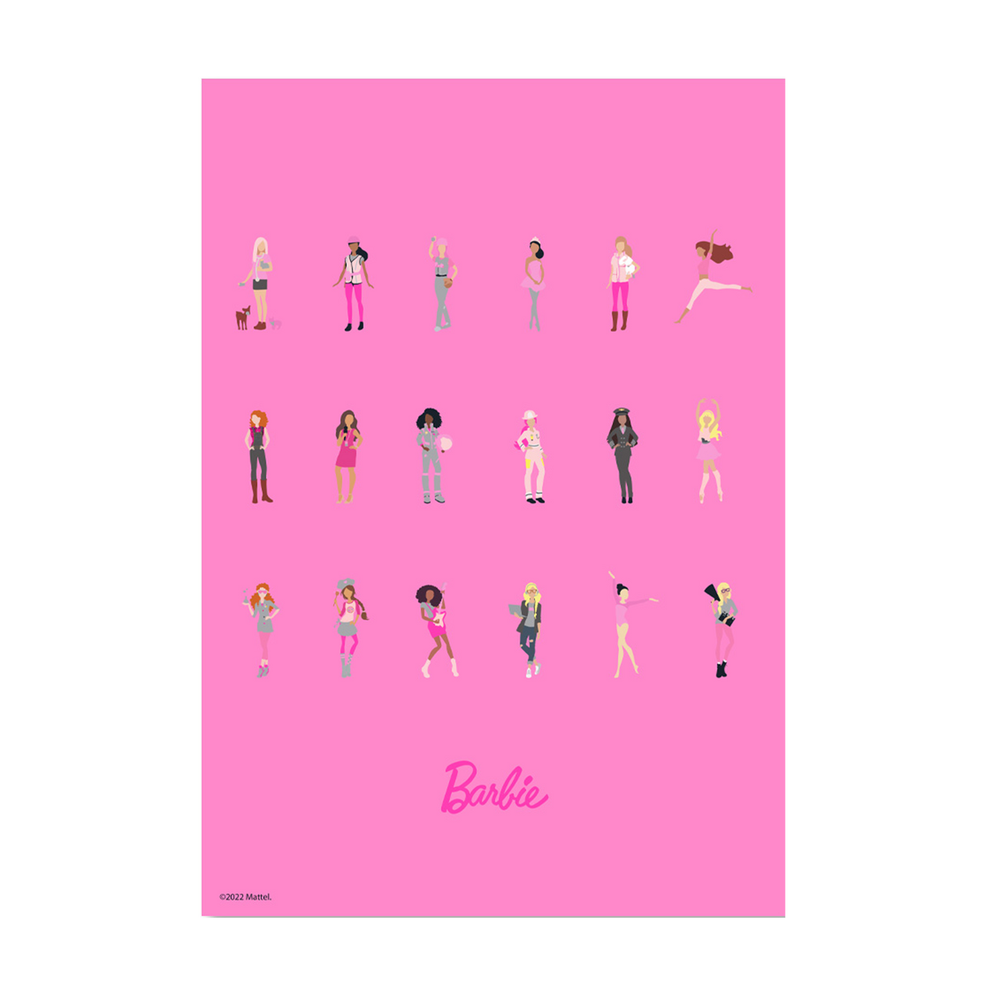 Barbie Careers Pink A3 Wall Art