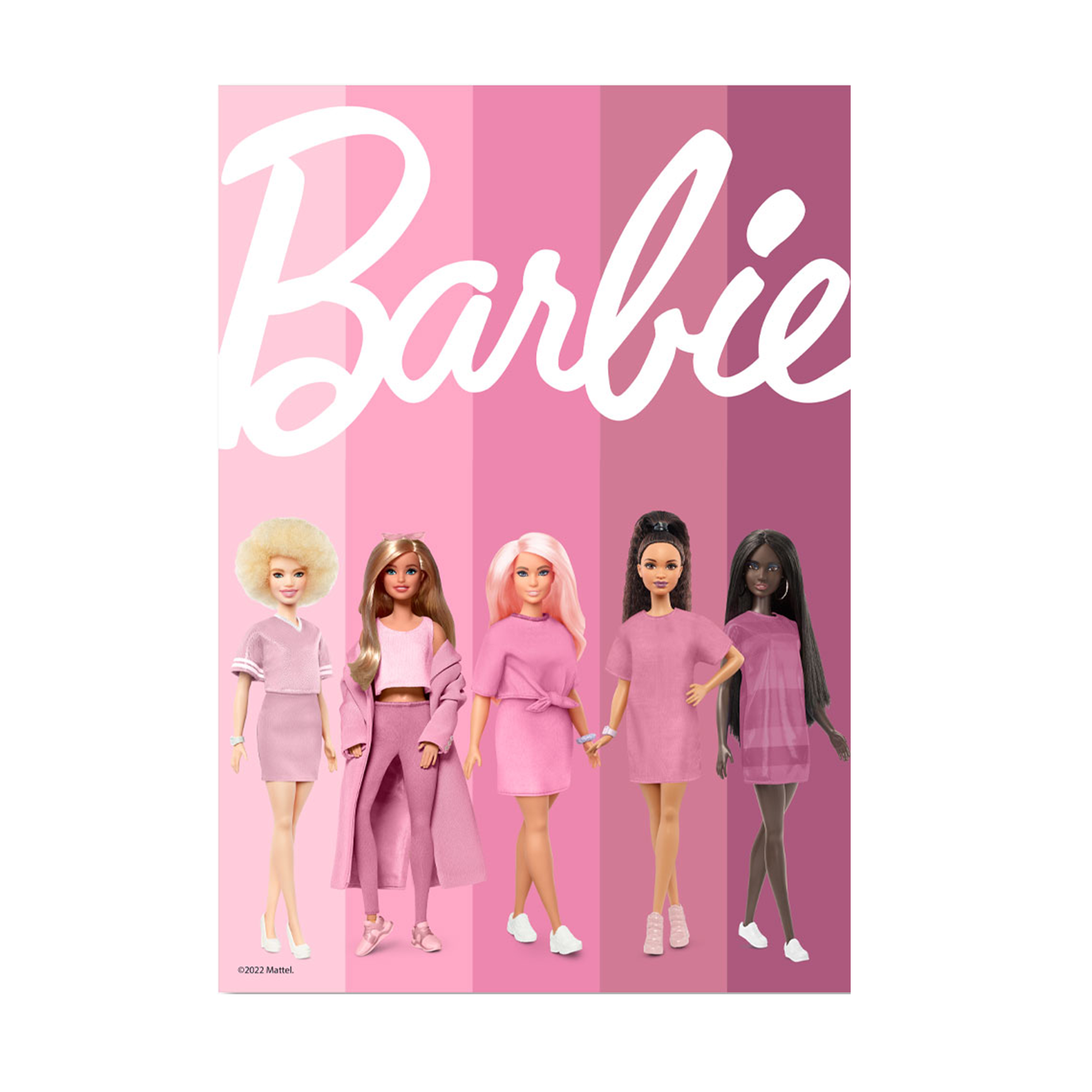Barbie Unity Matters Logo Group Pink A3 Wall Art Shop Mattel