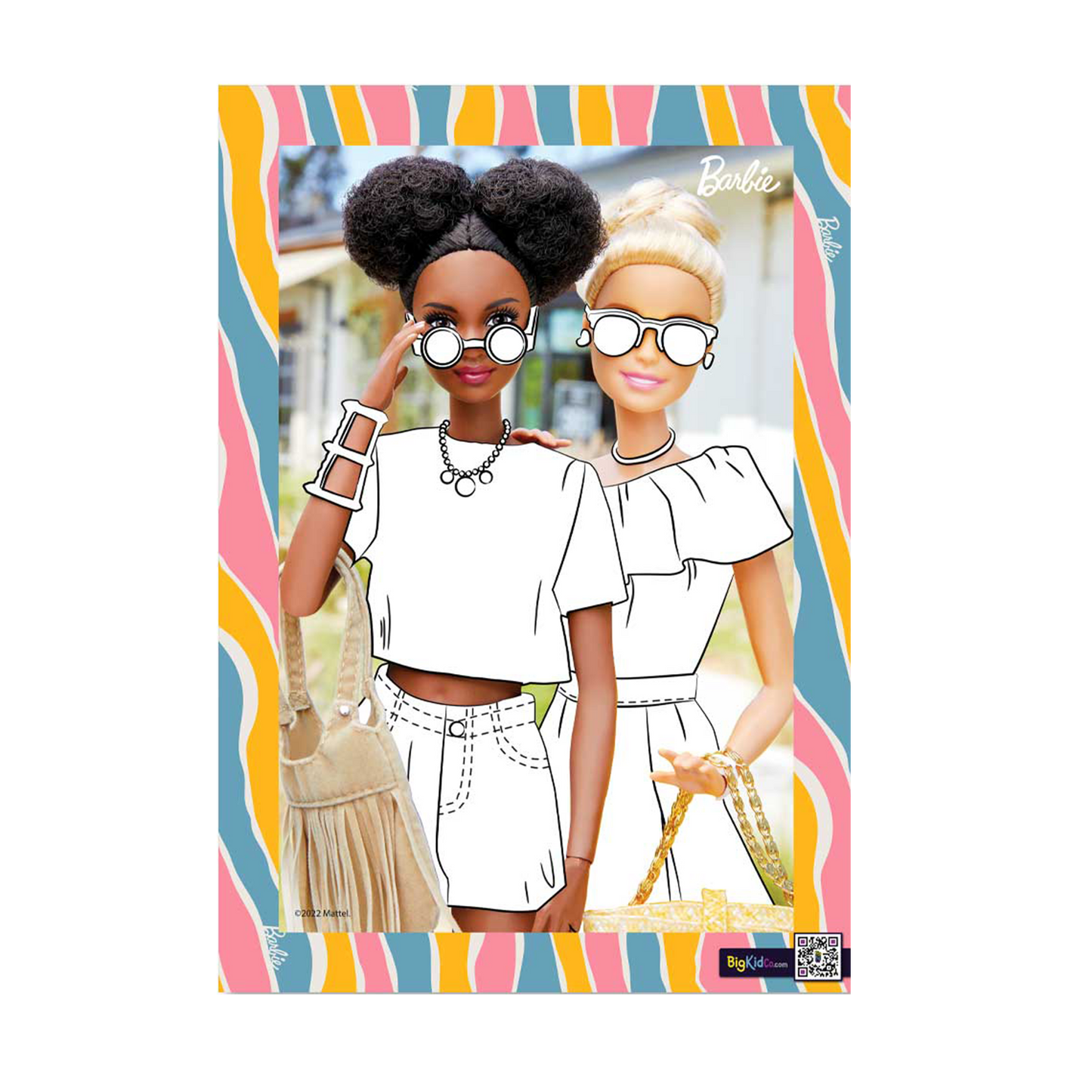 Barbie Collage Summer Dolls A3 Creative Art