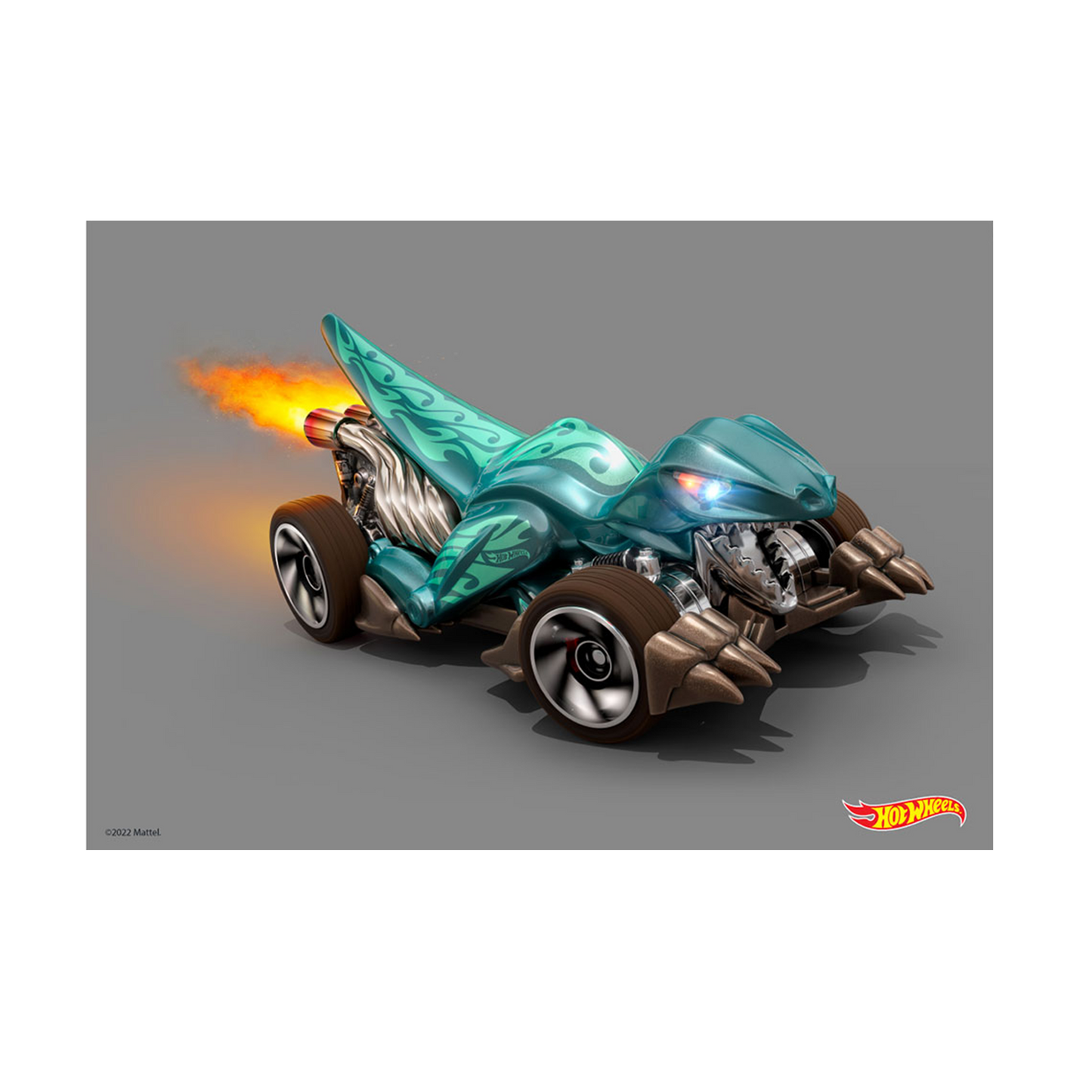 Hot Wheels Veloci-Racer Front Side A3 Wall Art