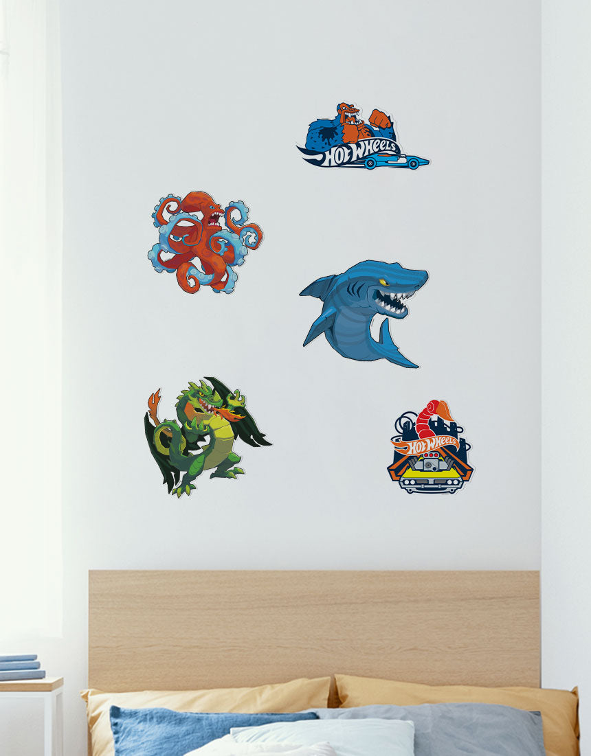 Hot Wheels City Creatures Removable Wall Decals