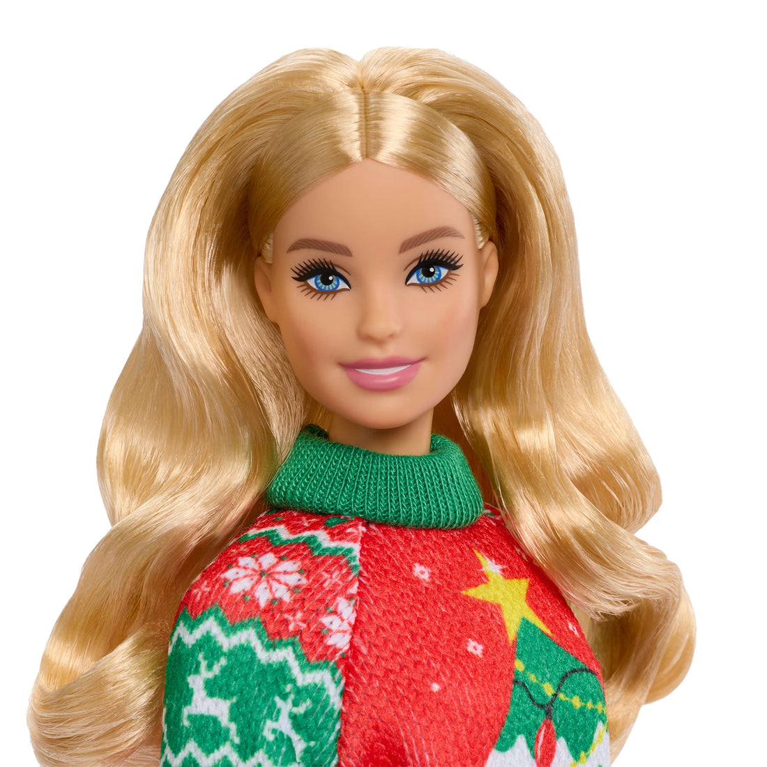 Barbie Holiday Sweater Doll, Collectible Ugly Sweater Doll in Themed Knit Sweater