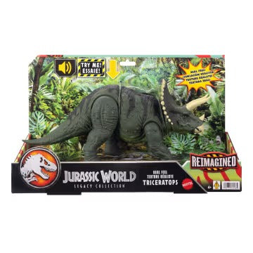 Jurassic World Reimagined Real Feel Triceratops Roaring Dinosaur Figure