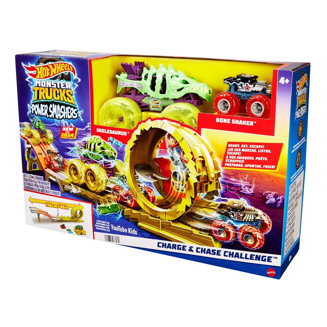Hot Wheels Monster Trucks Power Smashers Charge & Chase Challenge Track Set
