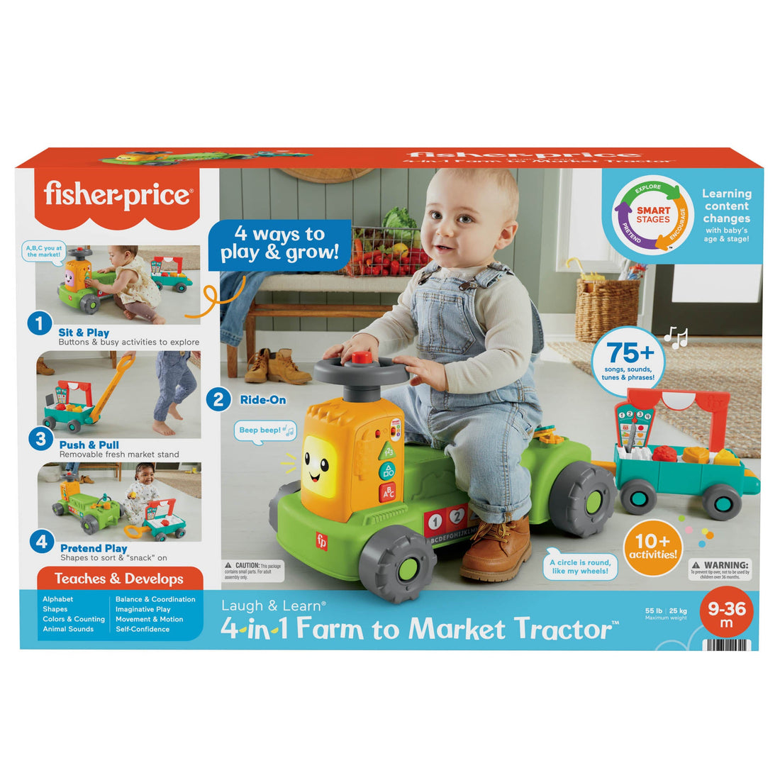 Fisher-Price Laugh & Learn 4-in-1 Farm to Market Tractor