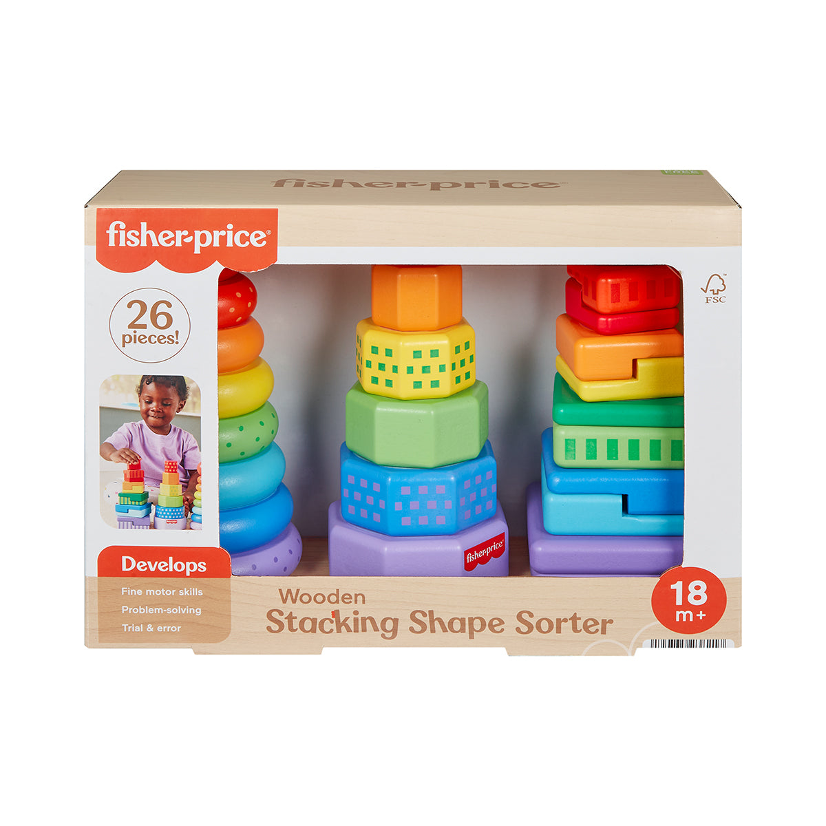 Fisher-Price Wooden Stacking Shape Sorter