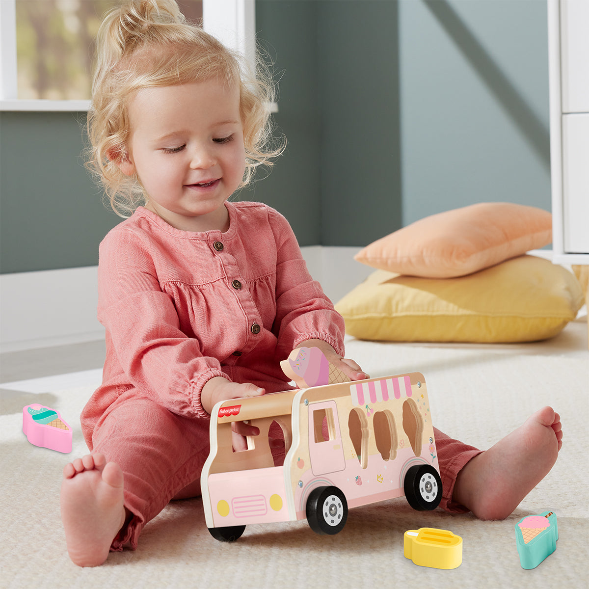 Fisher-Price Wooden Ice Cream Shape Sorter Set