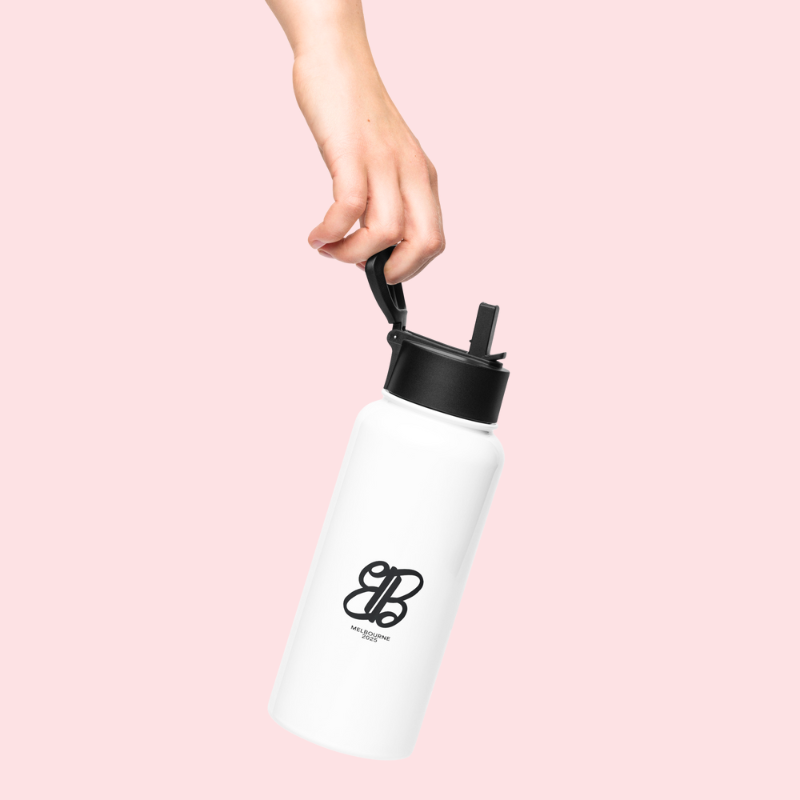Barbie Signature Limited Edition Water Bottle With Straw - White