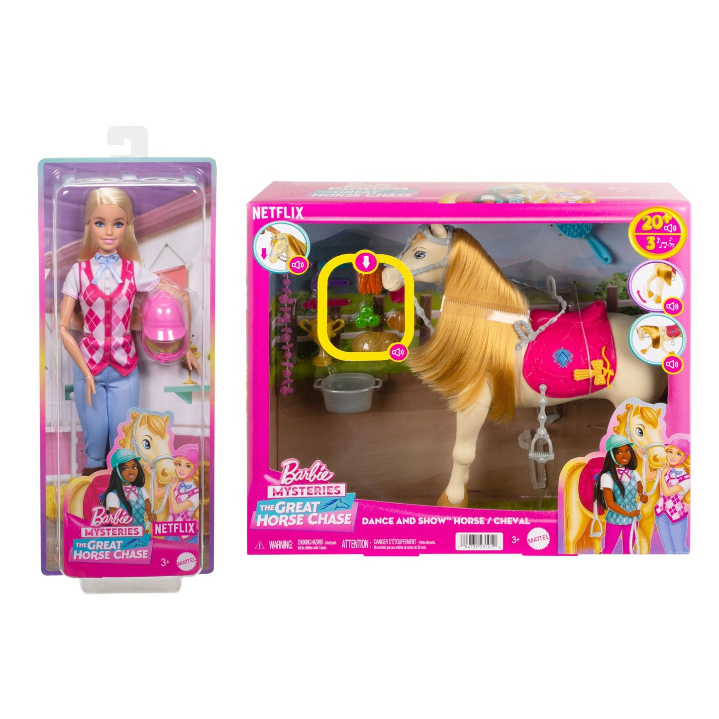 Bundle: Barbie Malibu Doll & Barbie Show Horse.