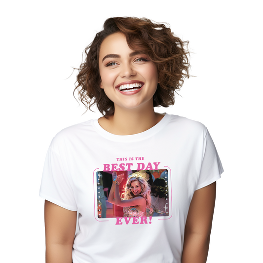 Barbie Best Day Ever Womens White Tee