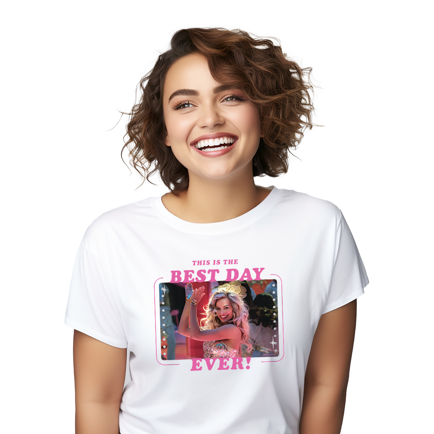 Barbie Best Day Ever Womens White Tee