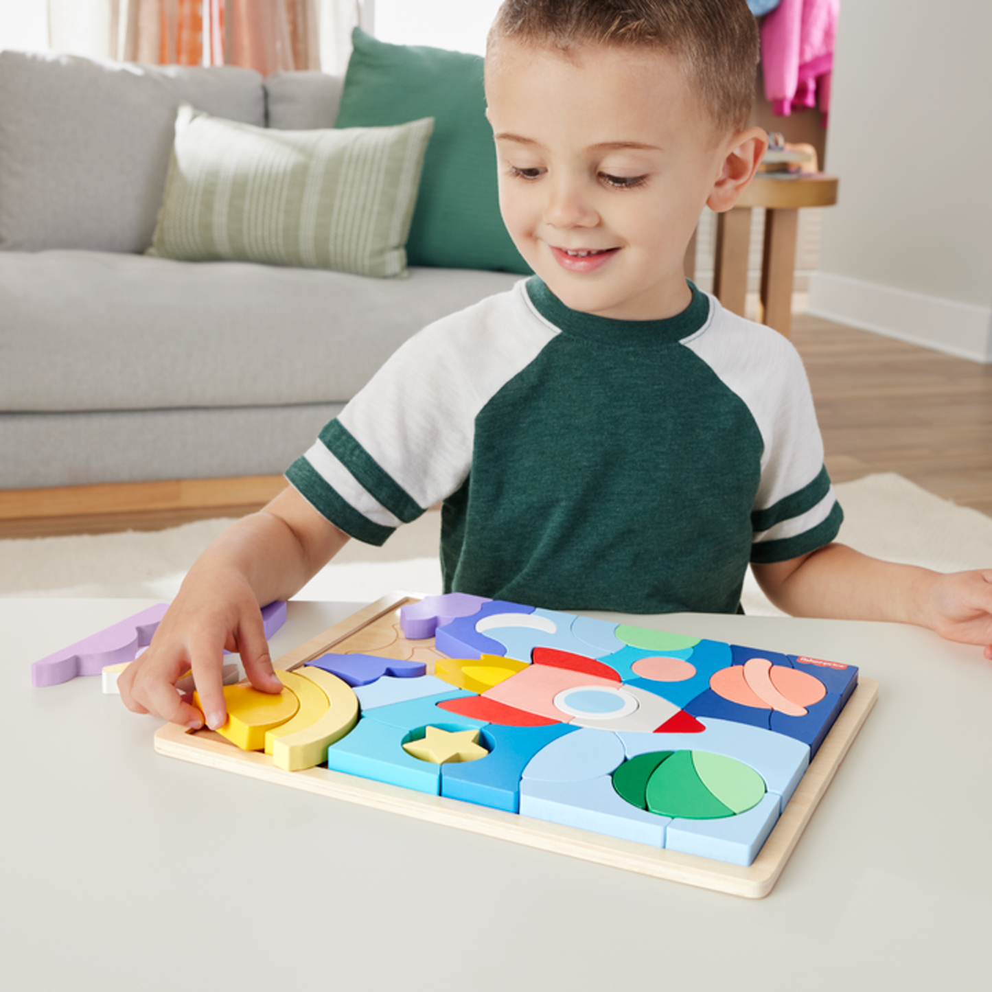 Fisher-Price Wooden Space Blocks Puzzle